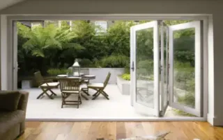 A custom patio entryway from MacFarlane Windows and Doors, trendy features for 2024 and beyond.