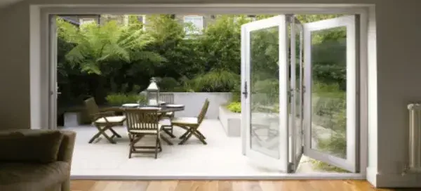 A custom patio entryway from MacFarlane Windows and Doors, trendy features for 2024 and beyond.